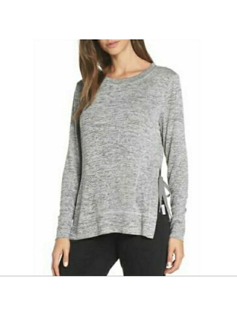 UGG Heather Gray Long Sleeve Side-Tie Top